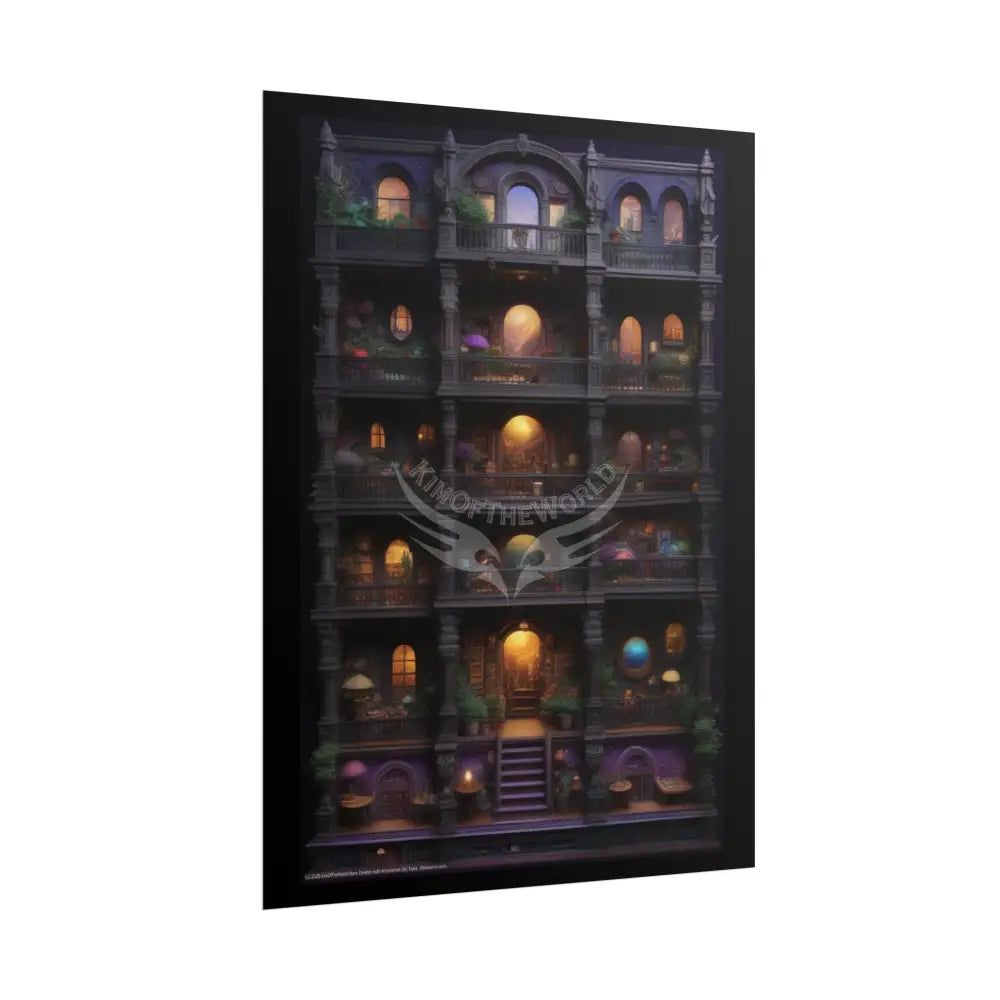 3D Diorama Miniature Doll House Art Poster — Antique Trinkets & Cabinets Art Print Poster