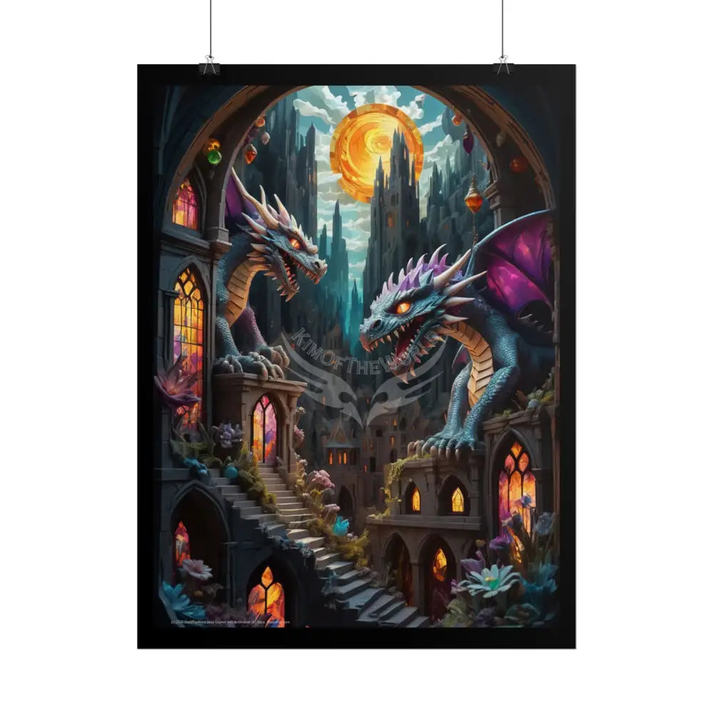 3D Dragon Diorama House Art Poster — Art Print Poster