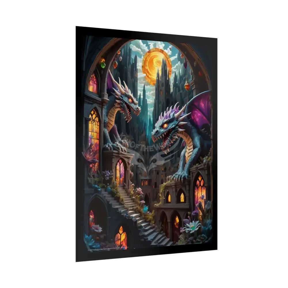 3D Dragon Diorama House Art Poster — Art Print Poster