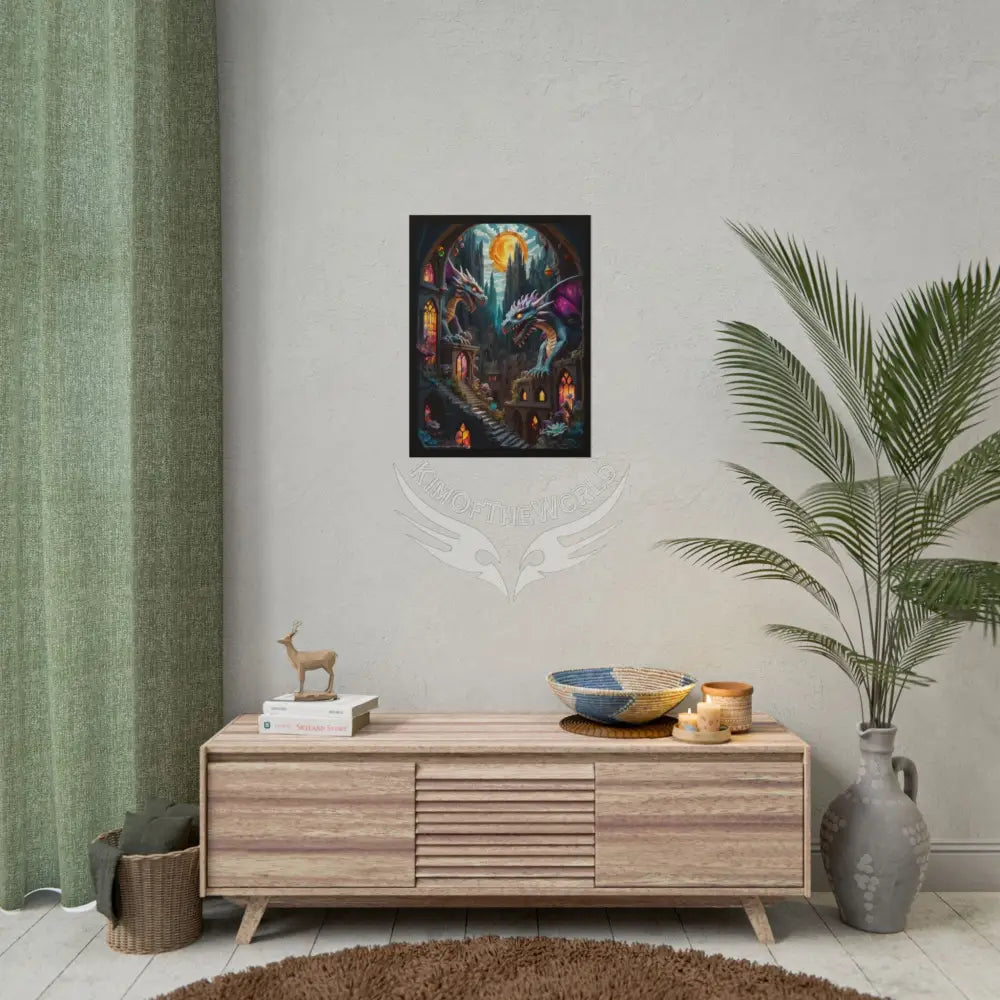 3D Dragon Diorama House Art Poster — Art Print Poster