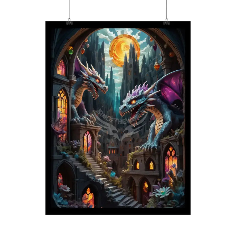 3D Dragon Diorama House Art Poster — Art Print Poster