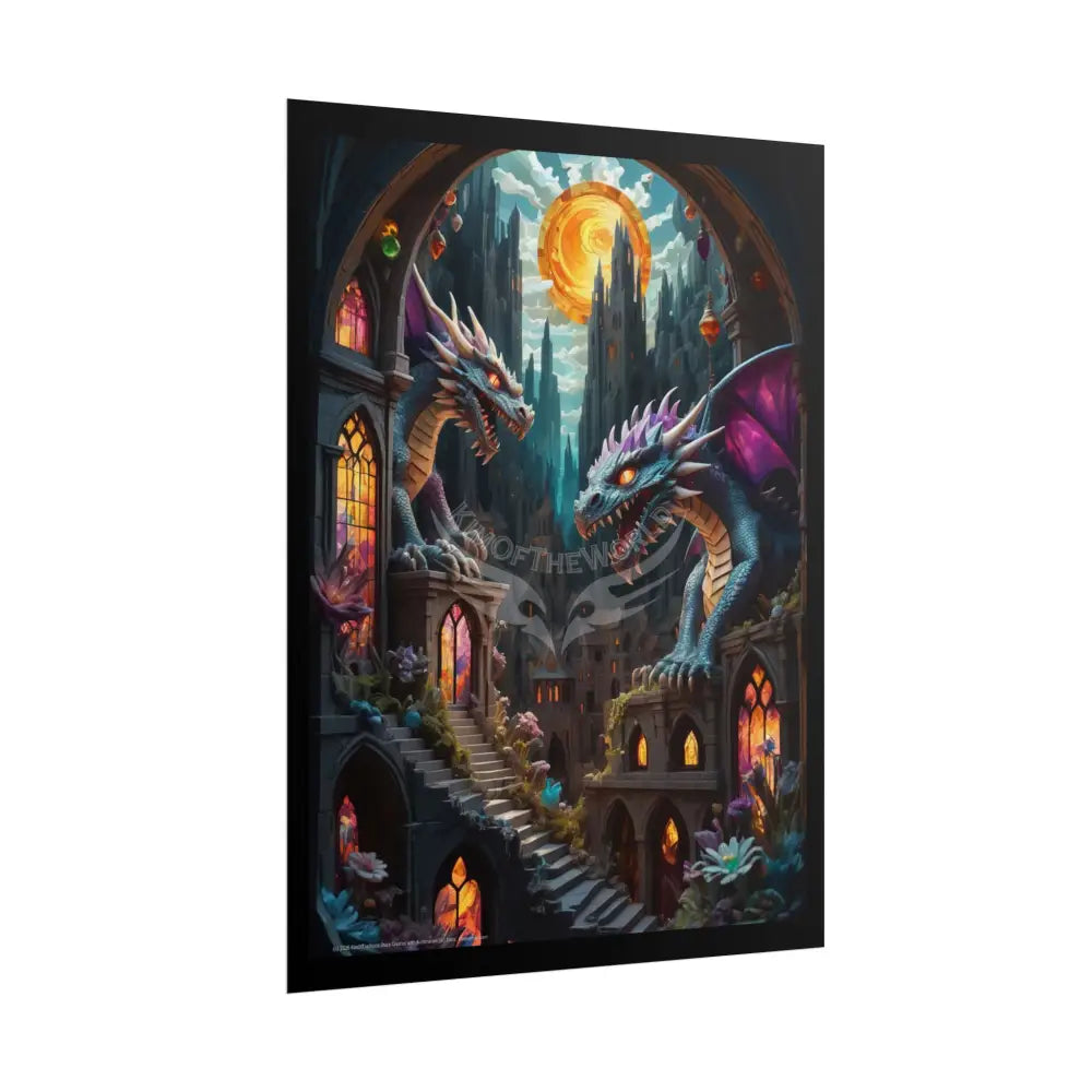3D Dragon Diorama House Art Poster — Art Print Poster