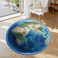 3D Earth Soft Round Area Rug with White Border 23.6’’x23.6’’ Rugs & Mats