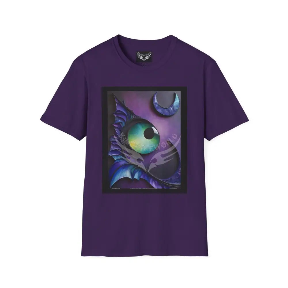 3D Eye Oil Painting - Softstyle T-Shirt Purple / S T-Shirt