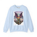 3D Fantasy Wing Scapes Signature Design Sweatshirt — Bat & Dragon Floral Landscape Crewneck Light Blue / S Sweatshirt