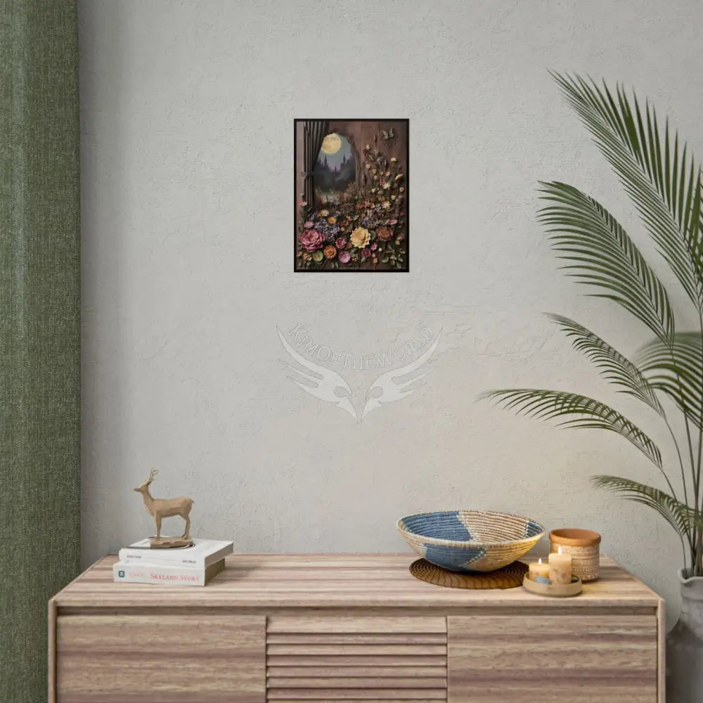 3D Floral Art Poster Series — ’KIM OF THE WORLD’ Rolled Poster with Earth-Toned Magic Window Poster