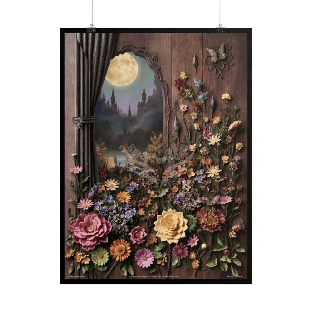 3D Floral Art Poster Series — ’KIM OF THE WORLD’ Rolled Poster with Earth-Toned Magic Window Poster