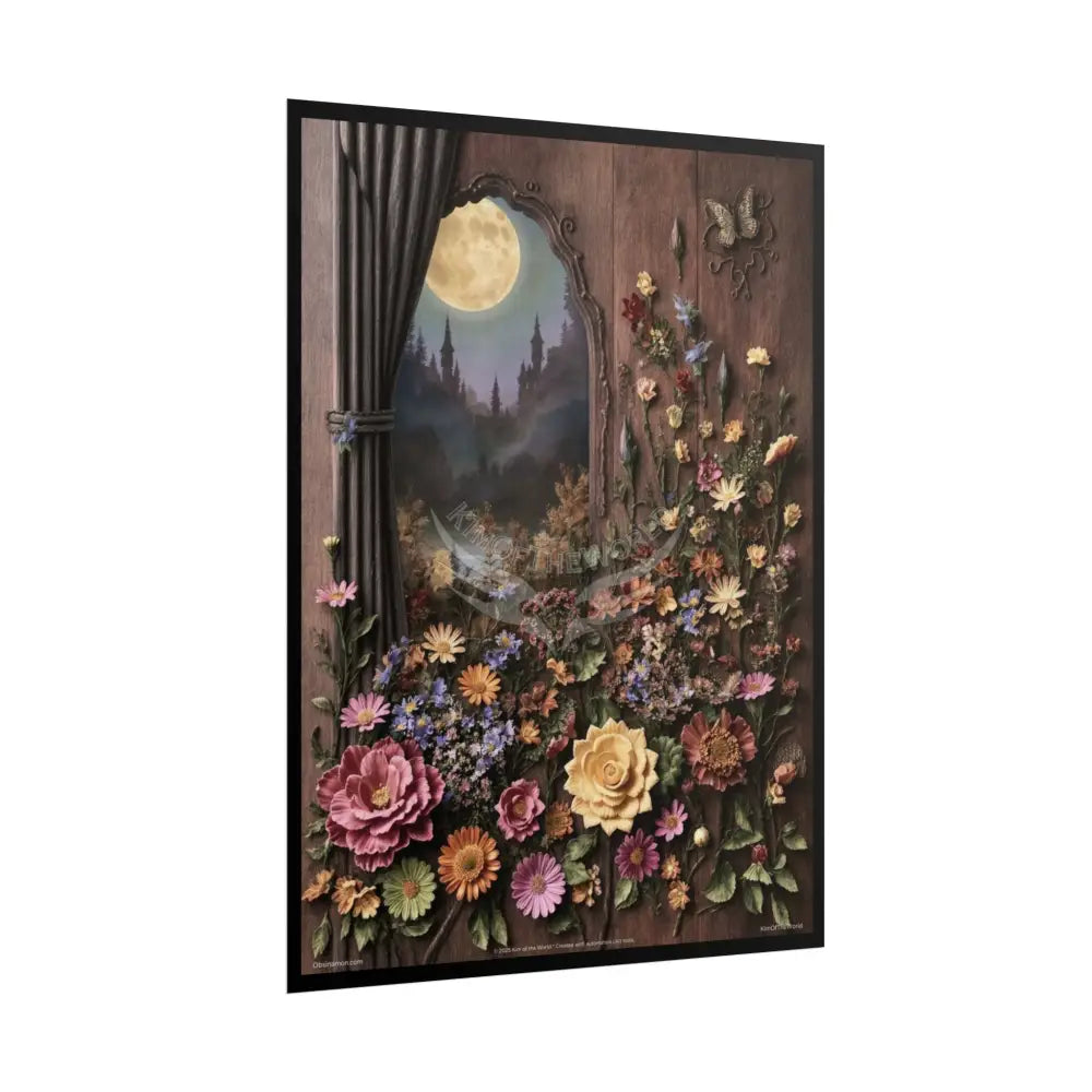 3D Floral Art Poster Series — ’KIM OF THE WORLD’ Rolled Poster with Earth-Toned Magic Window Poster
