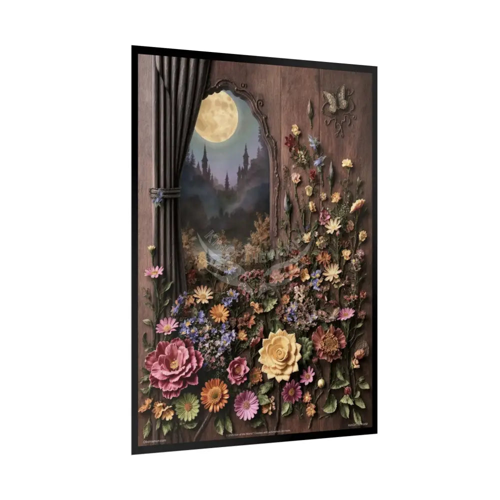 3D Floral Art Poster Series — ’KIM OF THE WORLD’ Rolled Poster with Earth-Toned Magic Window Poster