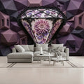 3D Floral Diamond Unpasted Mural Wallpaper 144’’x100’’ - 144’’x100’’ - Wall Coverings