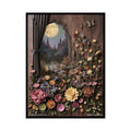 3D Floral Fantasy Rolled Poster — Magical Wood Window Landscape 18″ x 24″ (Vertical) / Semi Glossy Poster