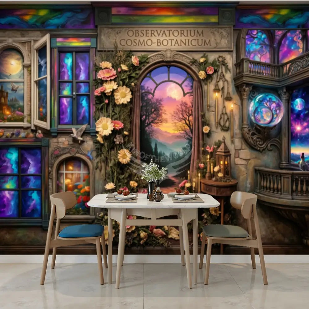 3D Floral Window Fantasy Unpasted Mural Wallpaper 144’’x100’’ - 144’’x100’’ - Wall Coverings