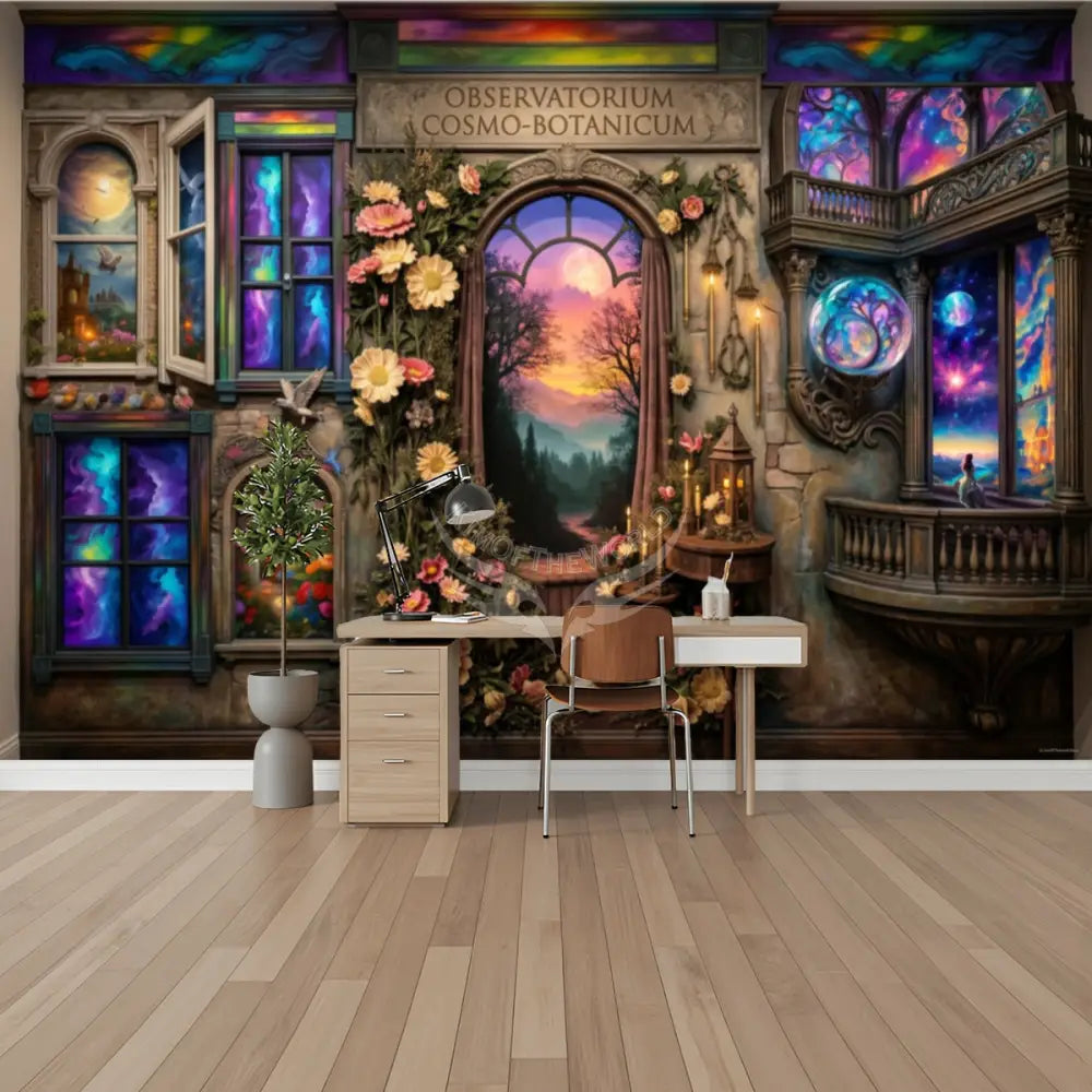 3D Floral Window Fantasy Unpasted Mural Wallpaper 144’’x100’’ - 144’’x100’’ - Wall Coverings