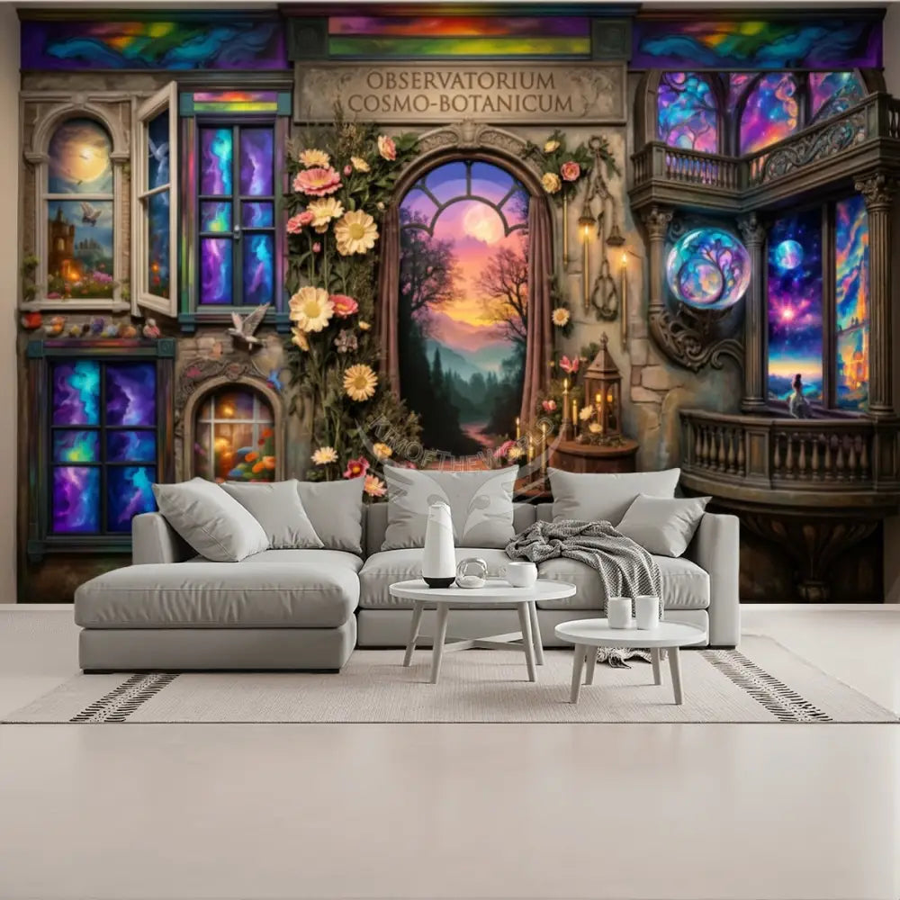 3D Floral Window Fantasy Unpasted Mural Wallpaper 144’’x100’’ - 144’’x100’’ - Wall Coverings