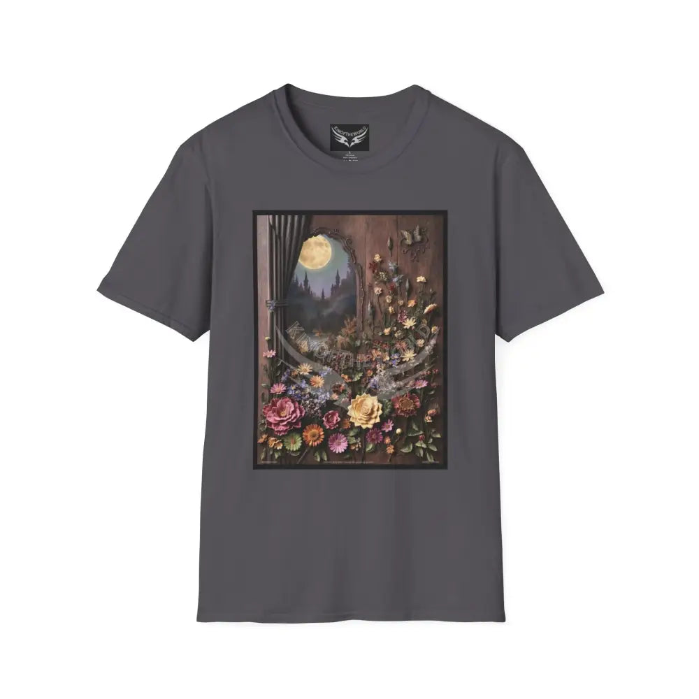 3D Floral Window - Softstyle T-Shirt Charcoal / XS T-Shirt
