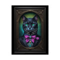 3D Framed Black Kitty Cat Unique Animal Portraits Rolled Poster — Cute Animals Wall Art 18″ x 24″ (Vertical) / Semi