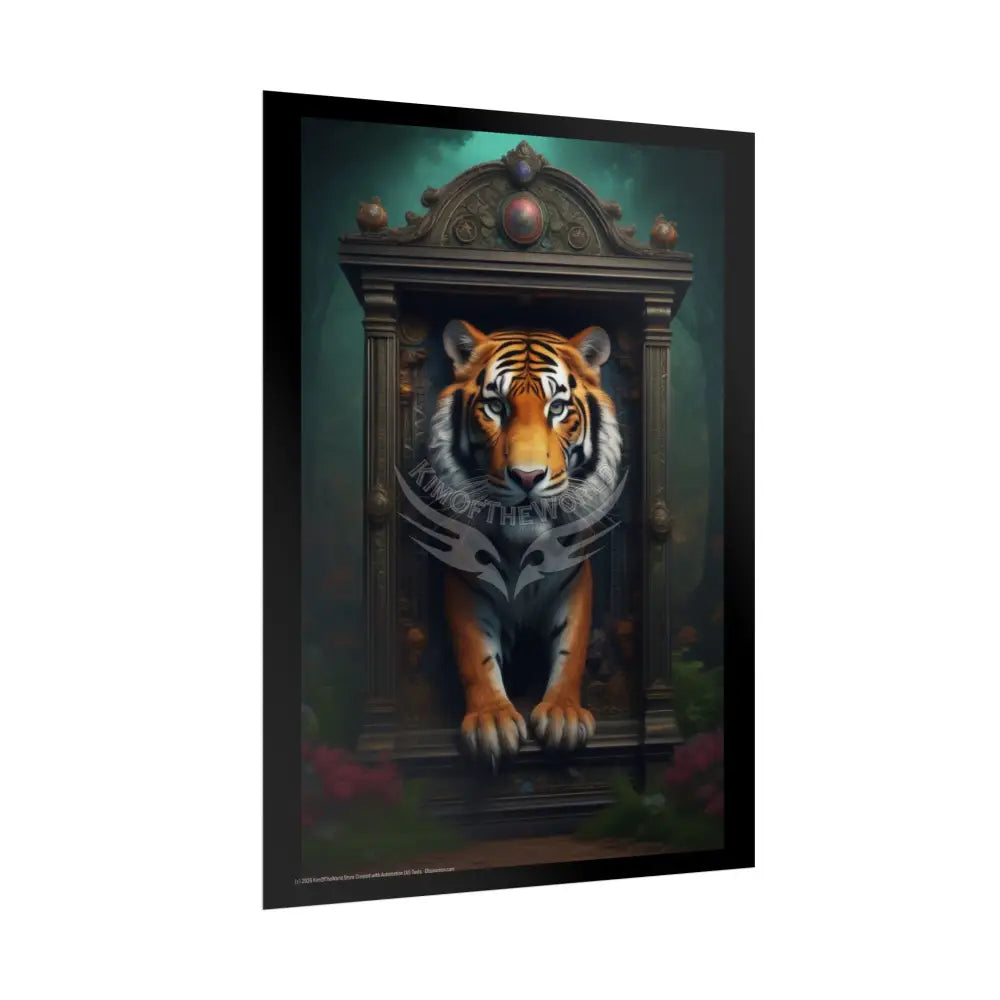 3D Framed Tiger Unique Animal Portraits Rolled Poster — Cute Wildlife Wall Art Poster