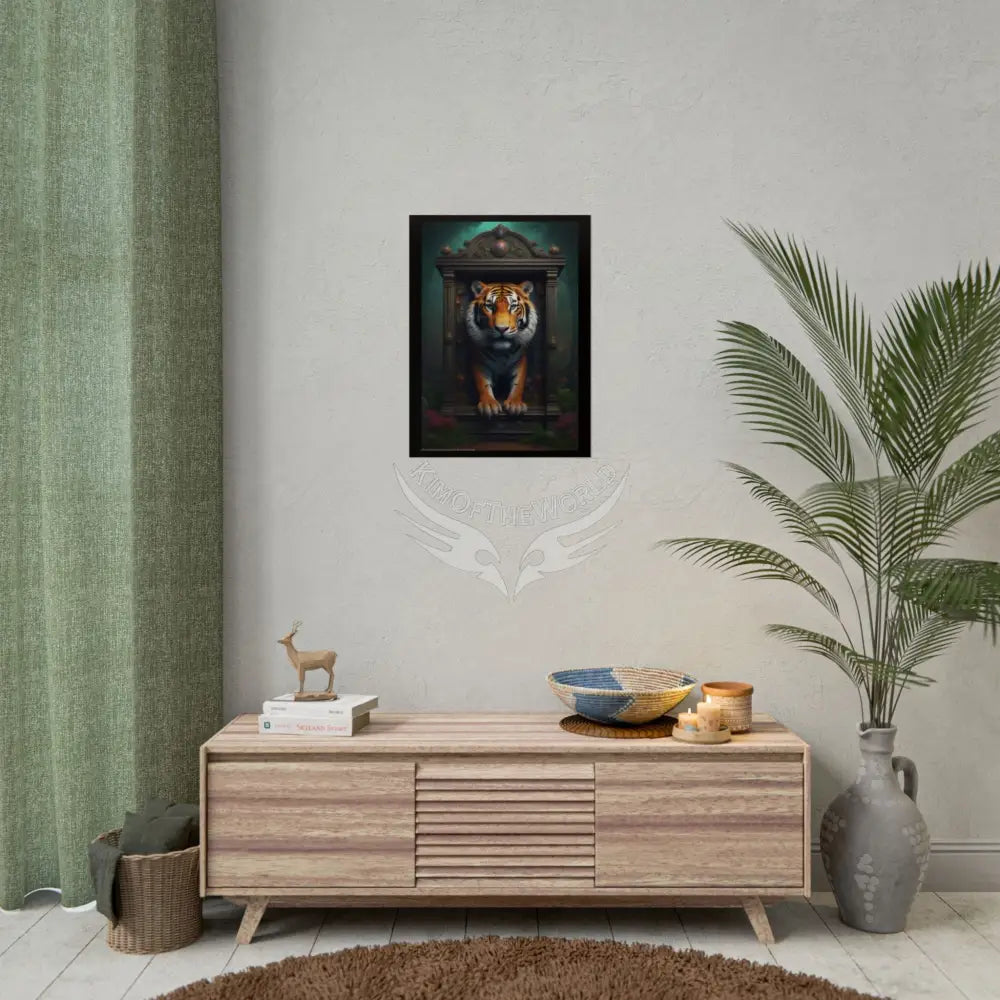 3D Framed Tiger Unique Animal Portraits Rolled Poster — Cute Wildlife Wall Art Poster