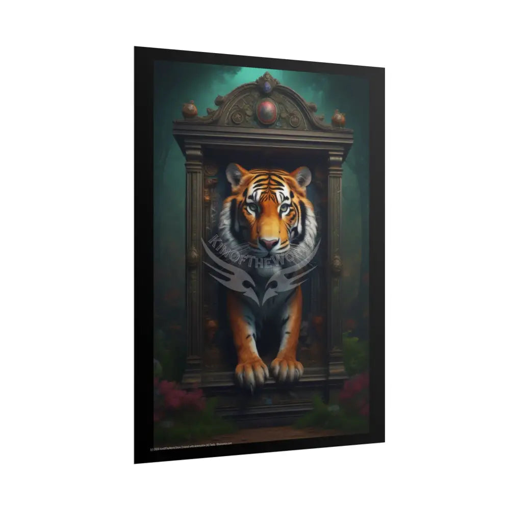 3D Framed Tiger Unique Animal Portraits Rolled Poster — Cute Wildlife Wall Art Poster