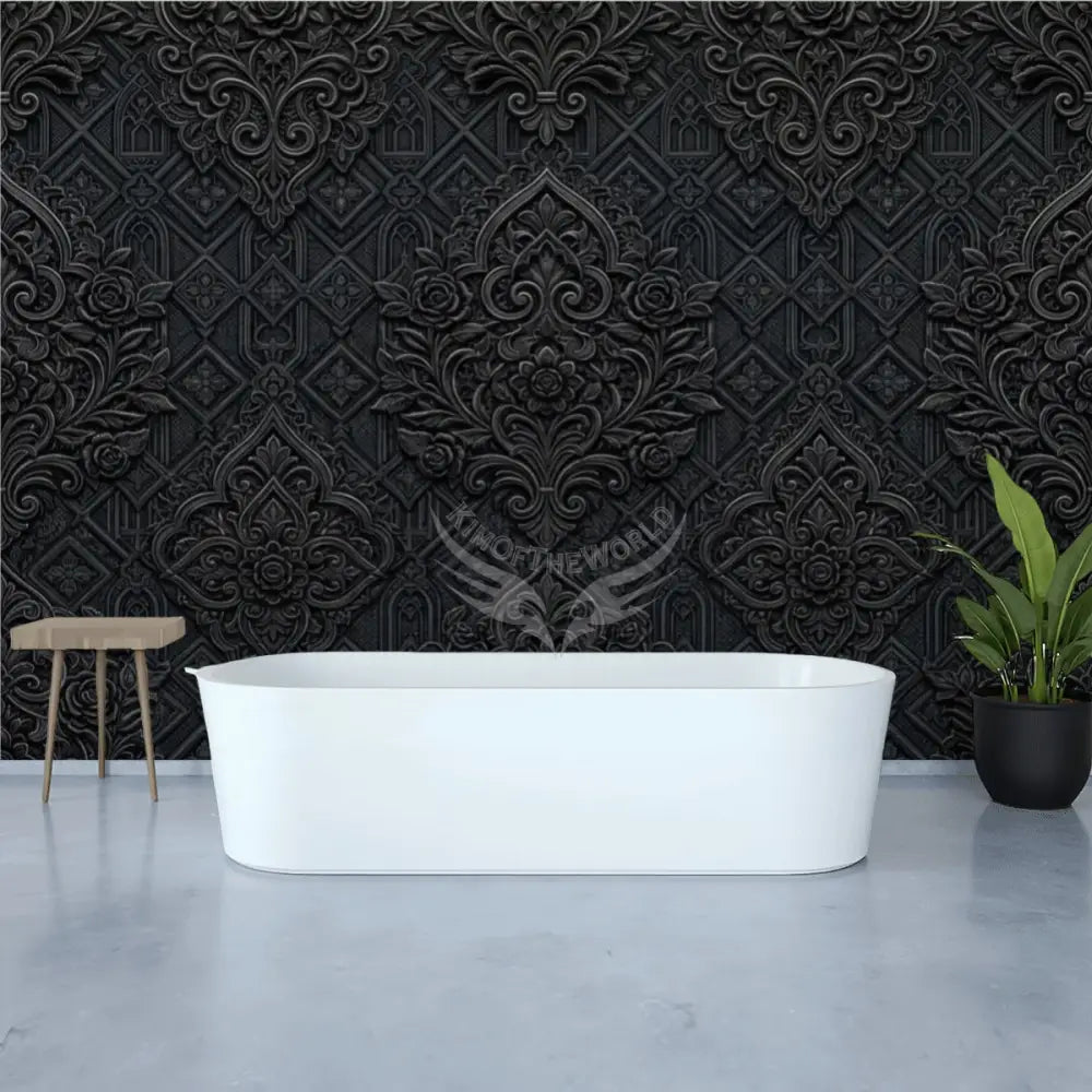 3D Goth Floral Print Unpasted Mural Wallpaper 144’’x100’’ - 144’’x100’’ - Wall Coverings
