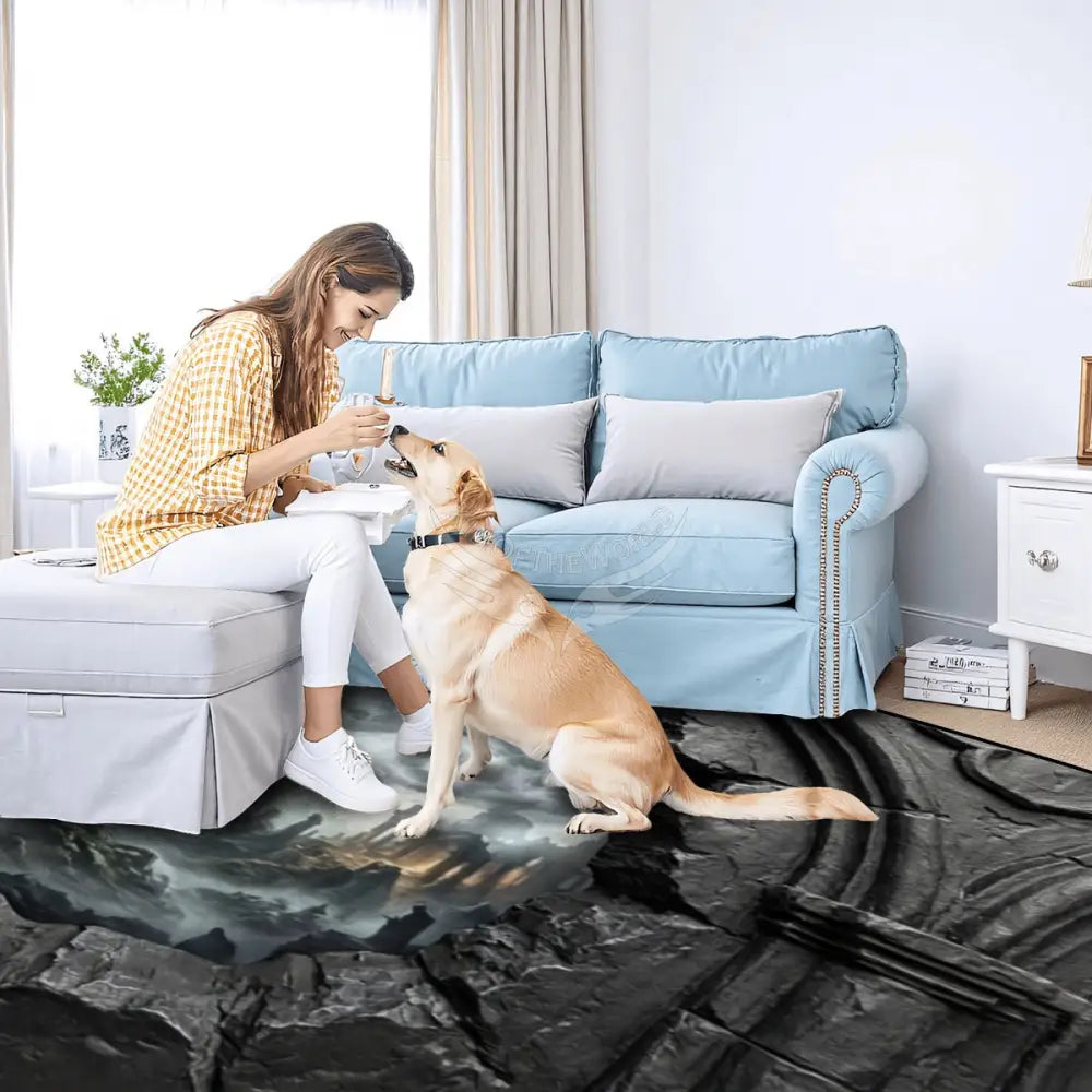 3D Gothic Break-Out Door Steampunk Ruin Skull Cloud 10 ft x 8 ft Large Area Rug Floor Carpet 120’’x96’’ Rugs & Mats