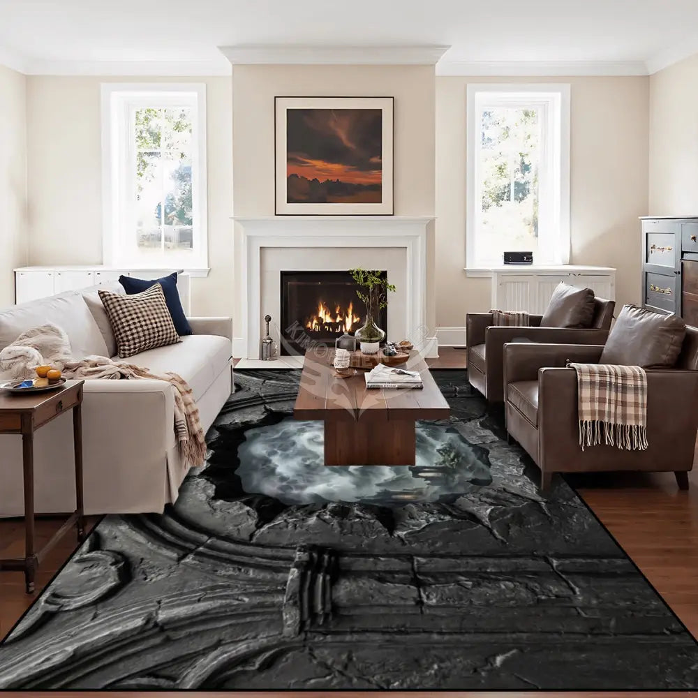 3D Gothic Break-Out Door Steampunk Ruin Skull Cloud 10 ft x 8 ft Large Area Rug Floor Carpet 120’’x96’’ Rugs & Mats