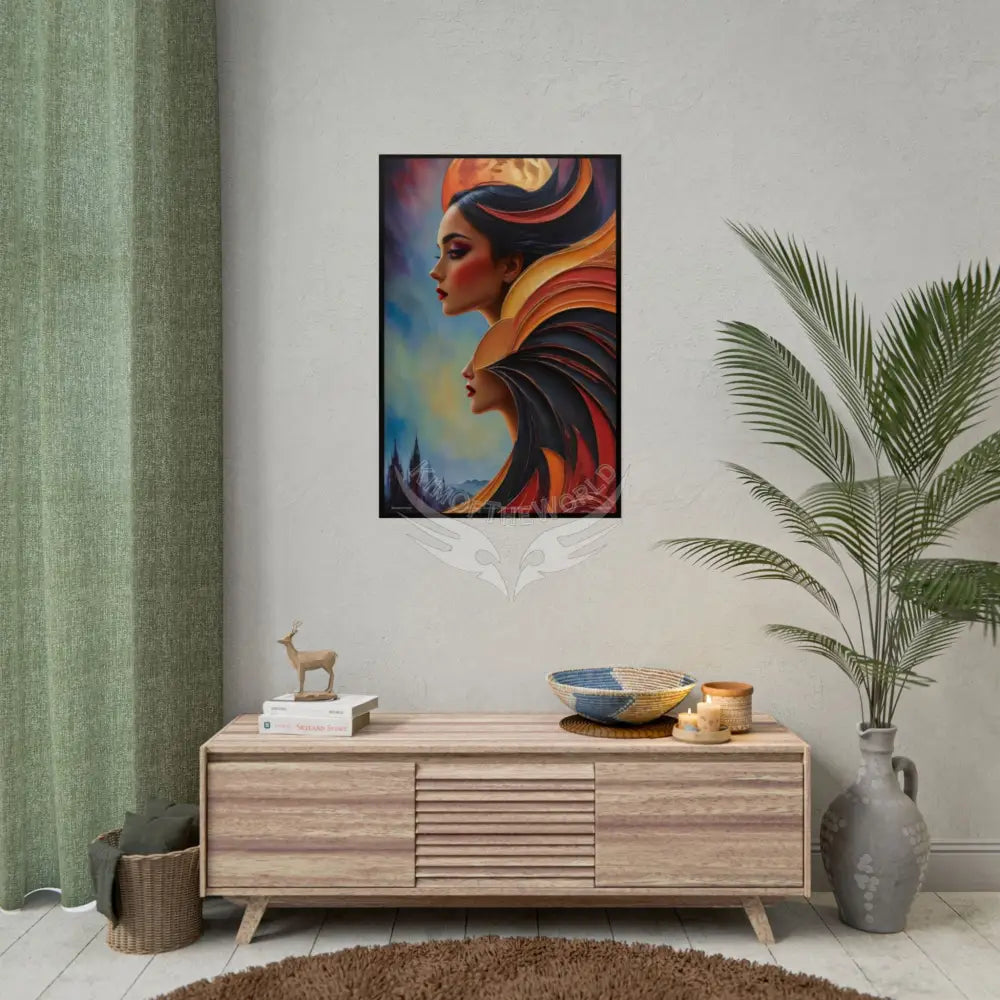 3D Gothic Orange Satin Oil Painting Poster — Rolled poster Art Print Lady oil painting southwestern poster set Poster