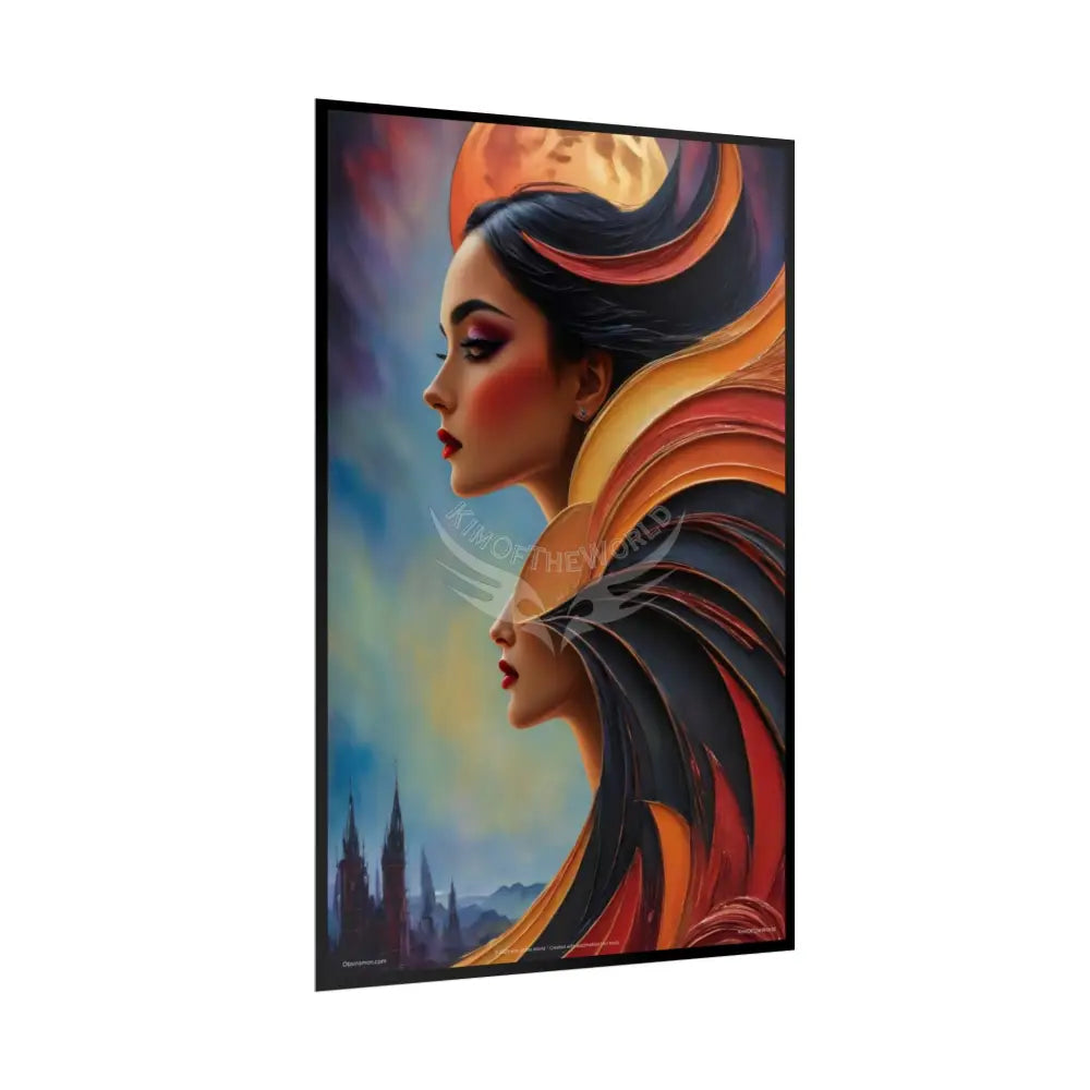 3D Gothic Orange Satin Oil Painting Poster — Rolled poster Art Print Lady oil painting southwestern poster set Poster