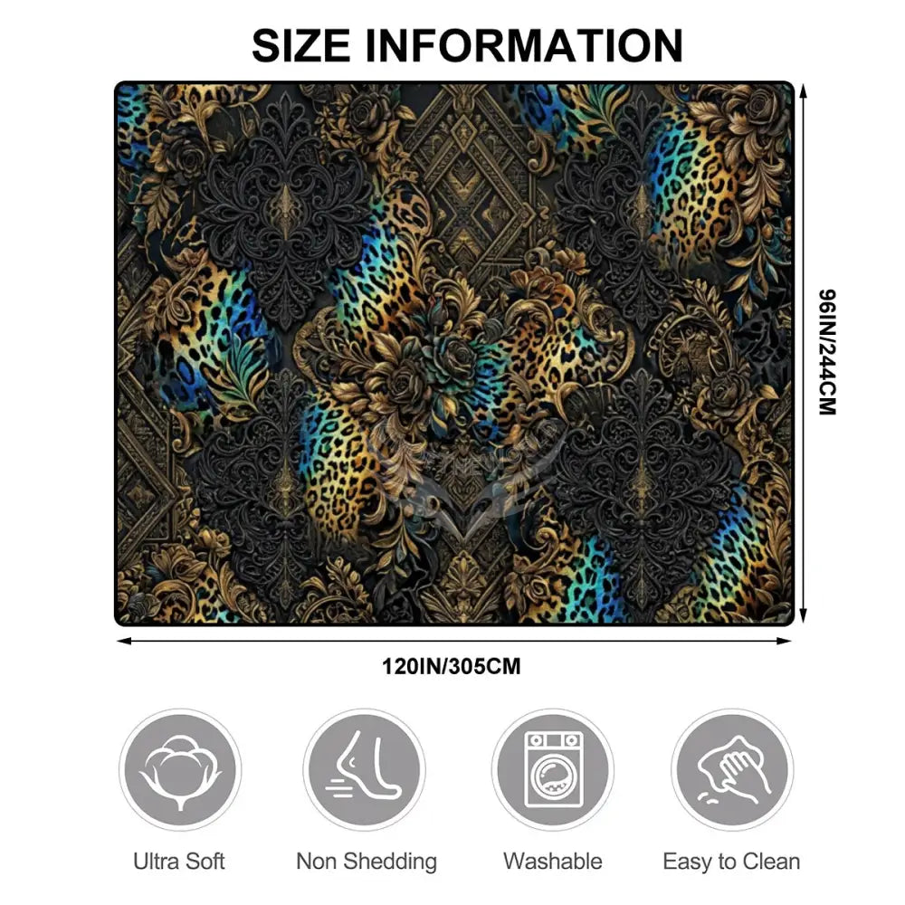 3D Gothic Rainbow Animal Print Large Area Rug Floor Carpet 10x8 120’’x96’’ Rugs & Mats