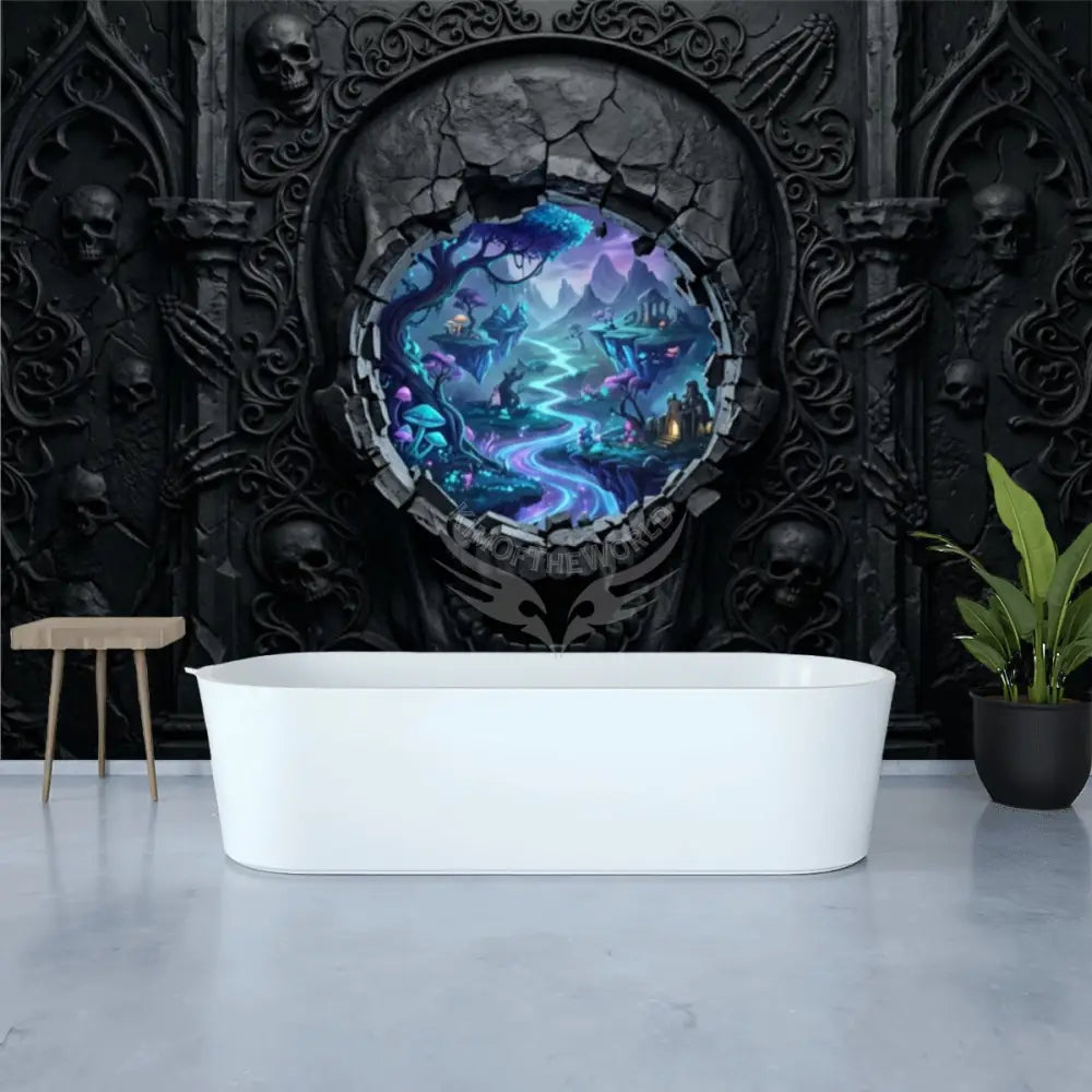 3D Gothic Skull Unpasted Mural Wallpaper 144’’x100’’ 144’’x100’’ Wall Coverings