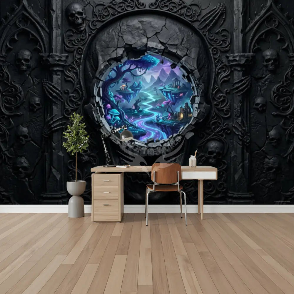 3D Gothic Skull Unpasted Mural Wallpaper 144’’x100’’ 144’’x100’’ Wall Coverings