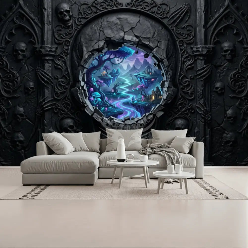 3D Gothic Skull Unpasted Mural Wallpaper 144’’x100’’ 144’’x100’’ Wall Coverings
