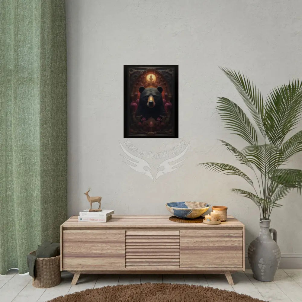 3D Gothic Steampunk Black Bear - Furry Friends Rolled Posters Poster