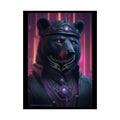 3D Gothic Steampunk Black Bear Glowing Eyes - Furry Friends Rolled Posters 18″ x 24″ (Vertical) / Semi Glossy Poster