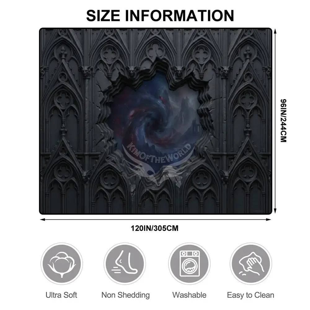 3D Gothic Wall Dark Cosmic 10 ft x 8 ft Large Area Rug Floor Carpet 120’’x96’’ Rugs & Mats