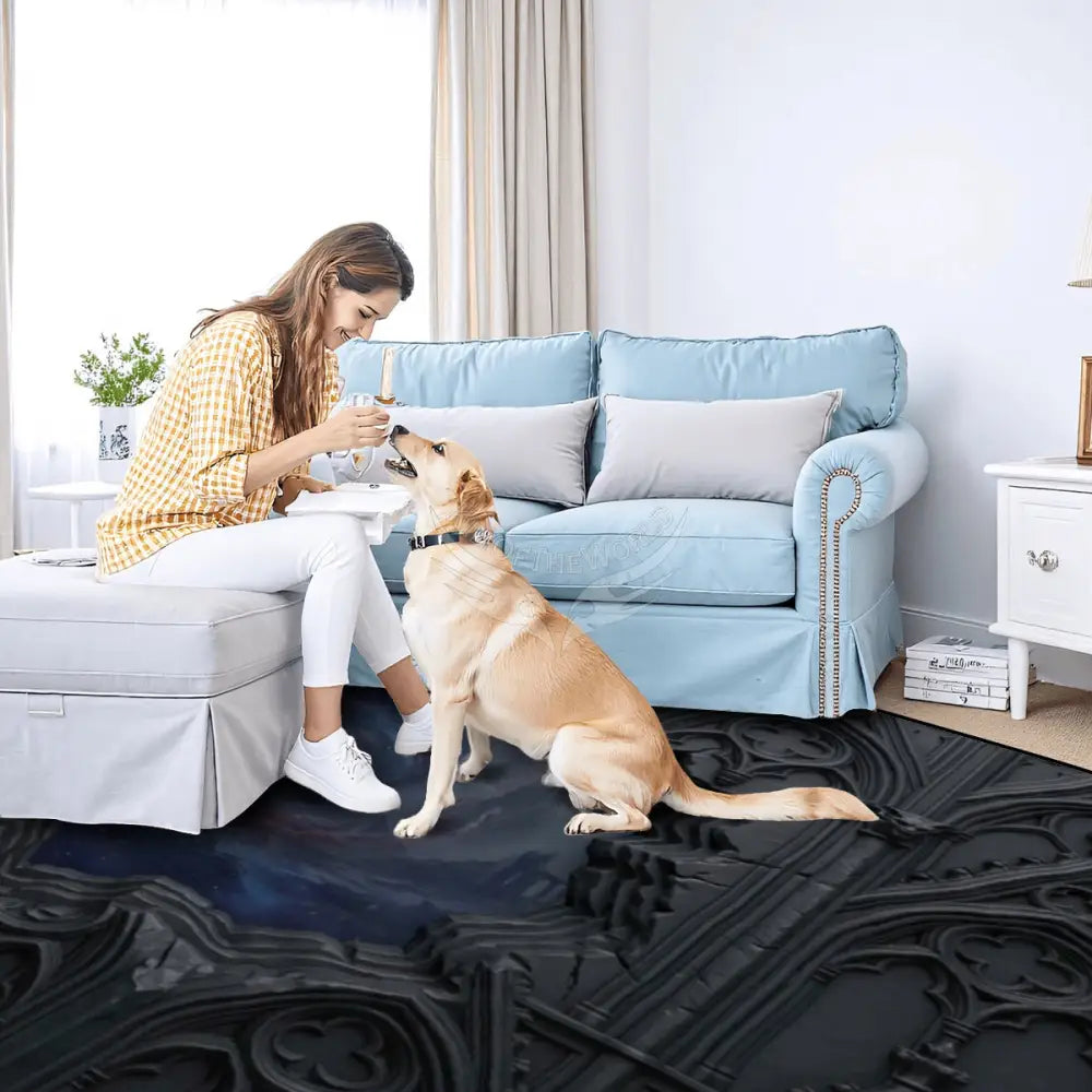 3D Gothic Wall Dark Cosmic 10 ft x 8 ft Large Area Rug Floor Carpet 120’’x96’’ Rugs & Mats