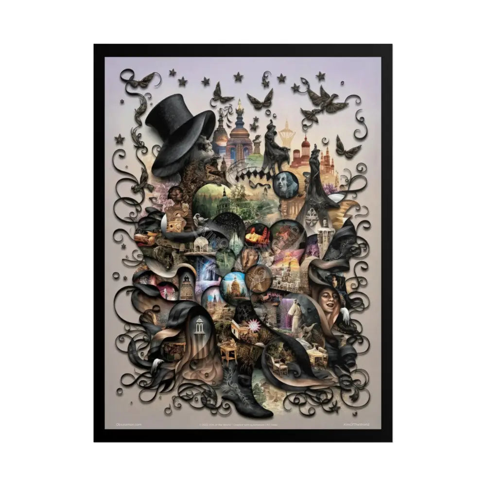 3D Gothic Weird World Pop-Out Multi-Dimension Sunset & Black Matte Bedded Landscapes - rolled poster single set pieces