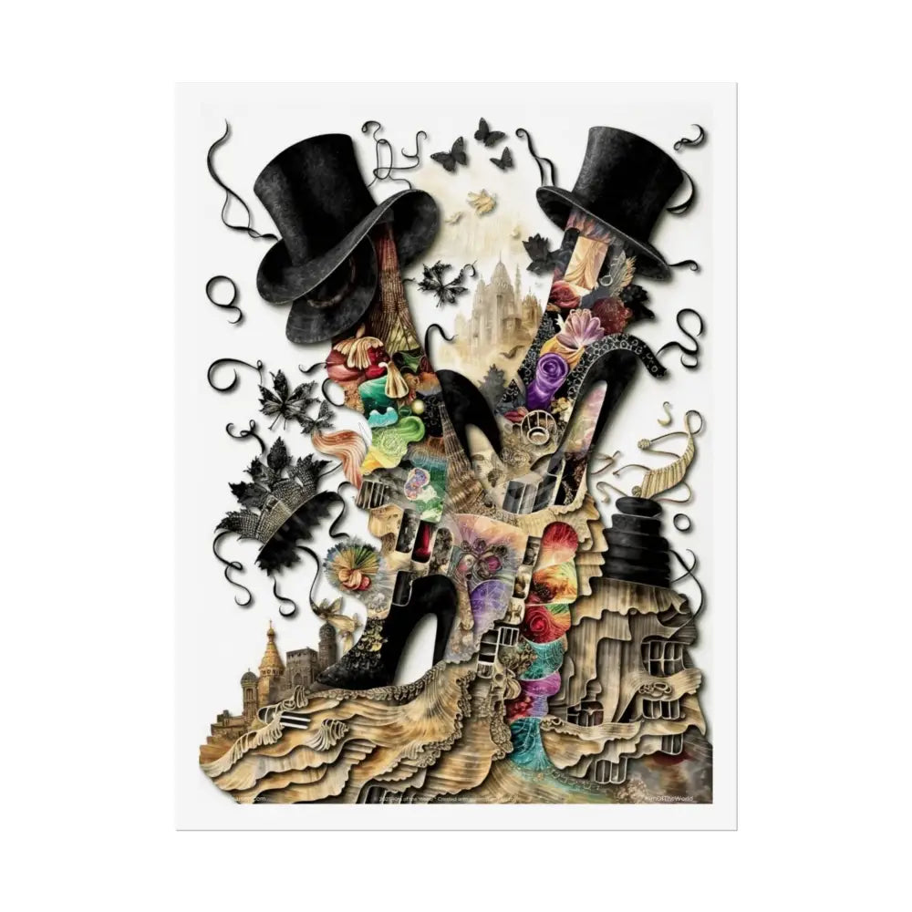 3D Gothic Weird World Pop-Out Multi-Dimension Sunset & Black Matte Bedded Landscapes - rolled poster single set pieces