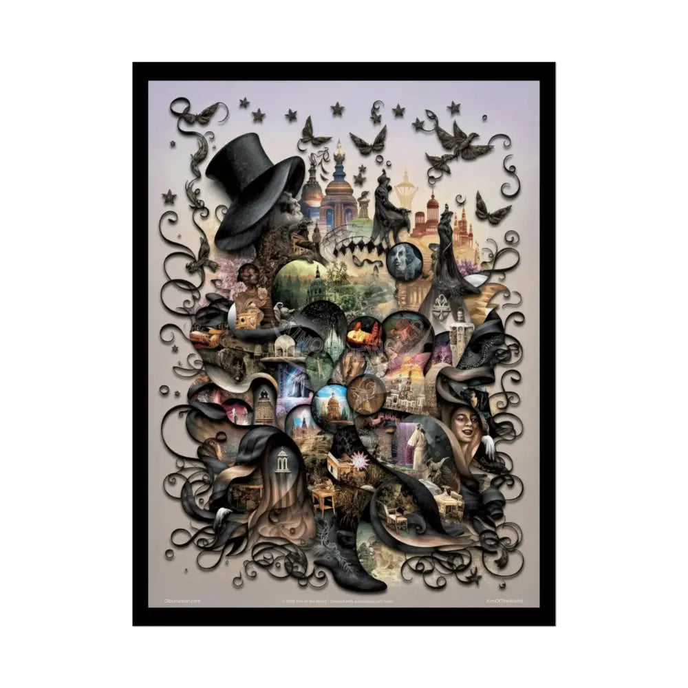 3D Gothic Weird World Pop-Out Multi-Dimension Sunset & Black Matte Bedded Landscapes - rolled poster single set pieces