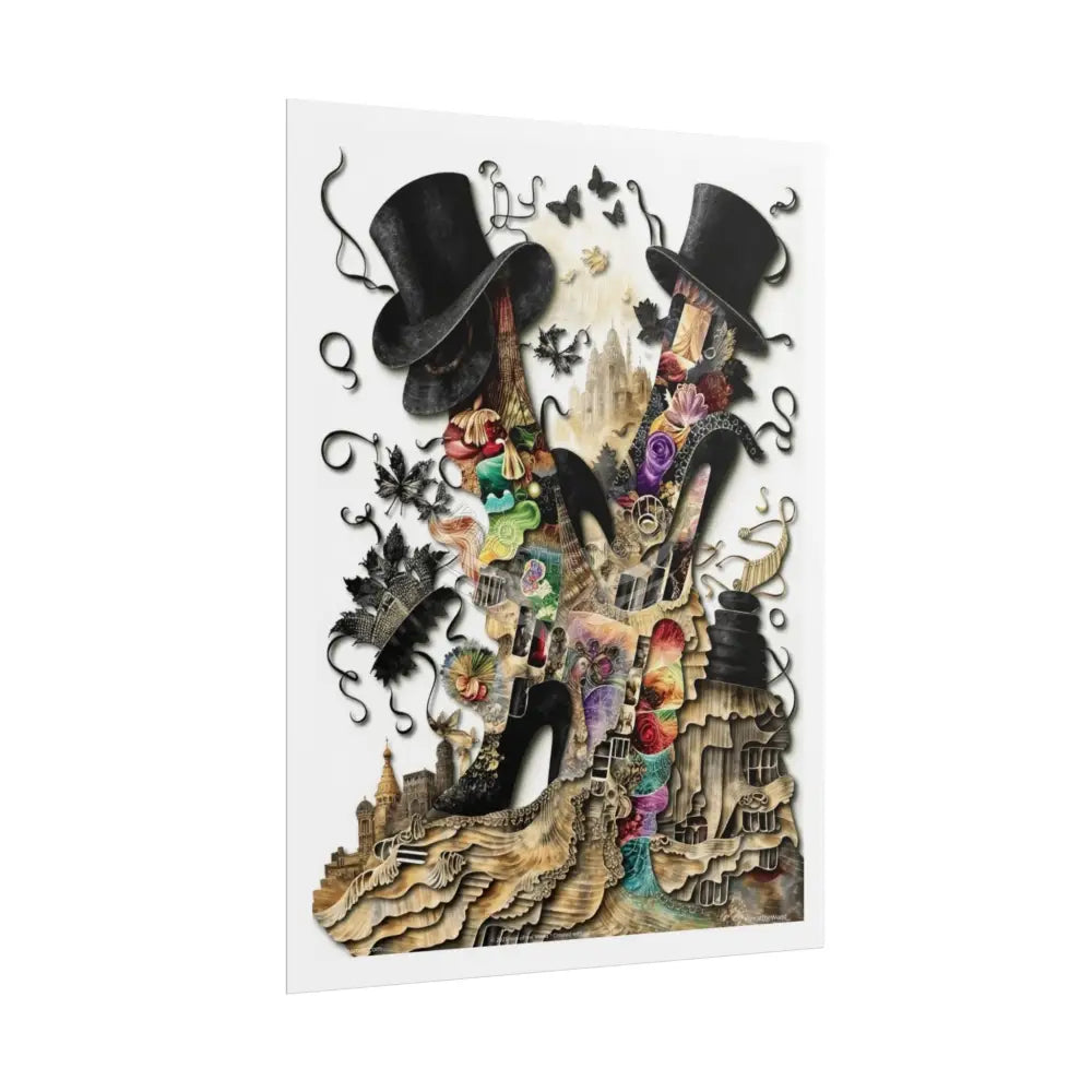 3D Gothic Weird World Pop-Out Multi-Dimension Sunset & Black Matte Bedded Landscapes - rolled poster single set pieces