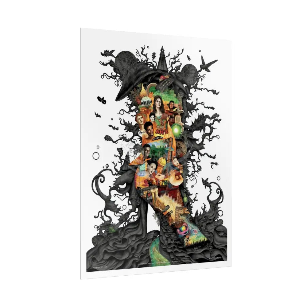 3D Gothic Weird World Pop-Out Multi-Dimension Sunset & Black Matte Bedded Landscapes - rolled poster single set pieces