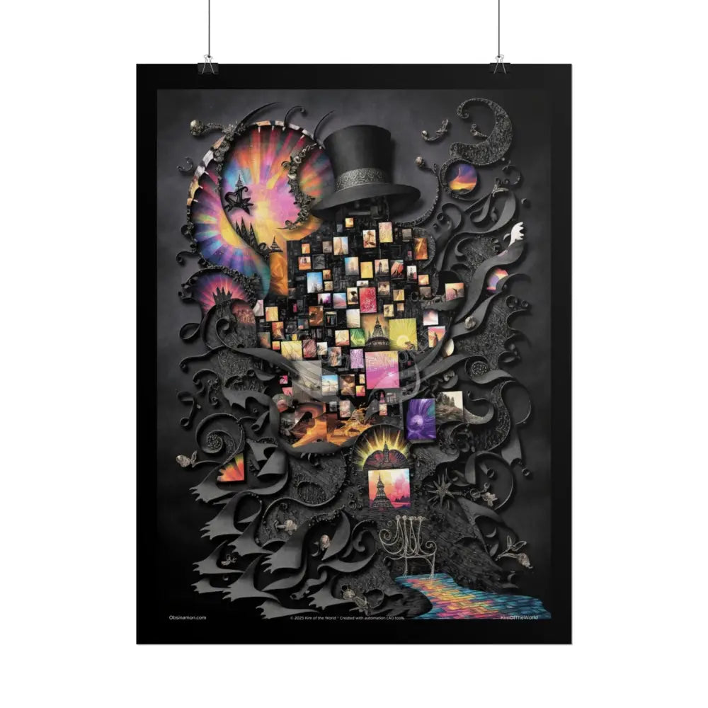 3D Gothic Weird World Pop-Out Multi-Dimension Sunset & Black Matte Bedded Landscapes - rolled poster single set pieces