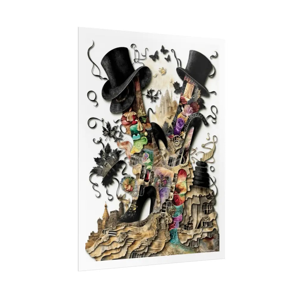 3D Gothic Weird World Pop-Out Multi-Dimension Sunset & Black Matte Bedded Landscapes - rolled poster single set pieces