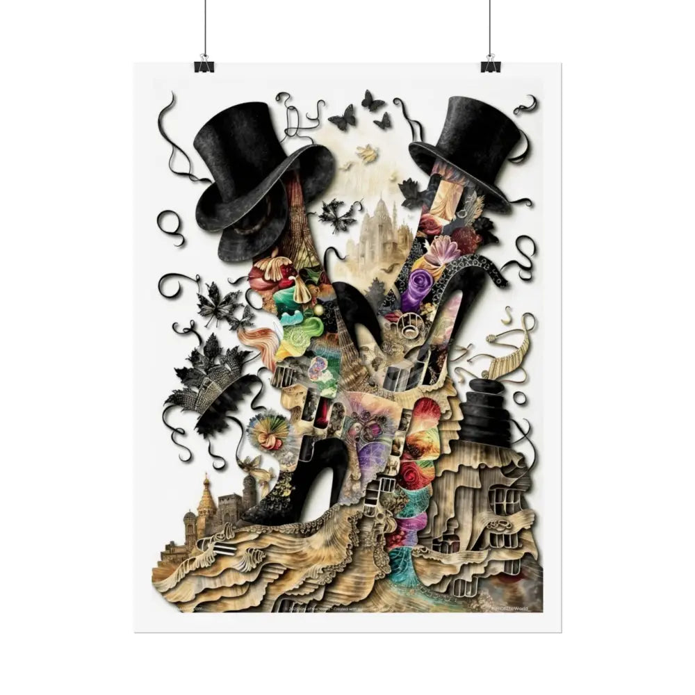 3D Gothic Weird World Pop-Out Multi-Dimension Sunset & Black Matte Bedded Landscapes - rolled poster single set pieces