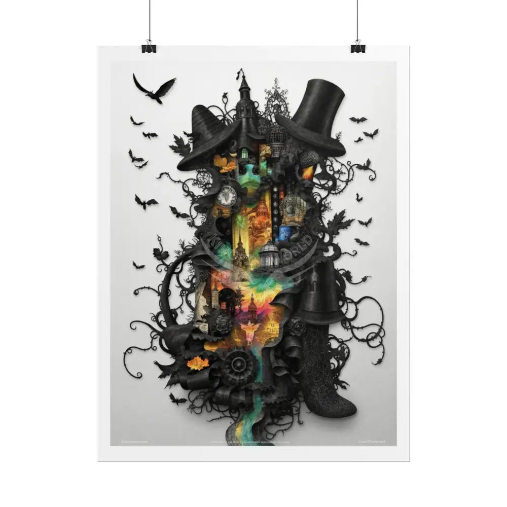 3D Gothic Weird World Pop-Out Multi-Dimension Sunset & Black Matte Bedded Landscapes - rolled poster single set pieces