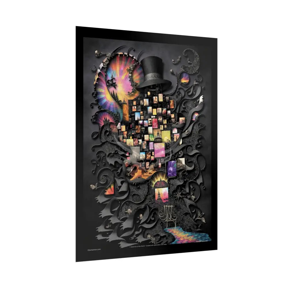 3D Gothic Weird World Pop-Out Multi-Dimension Sunset & Black Matte Bedded Landscapes - rolled poster single set pieces