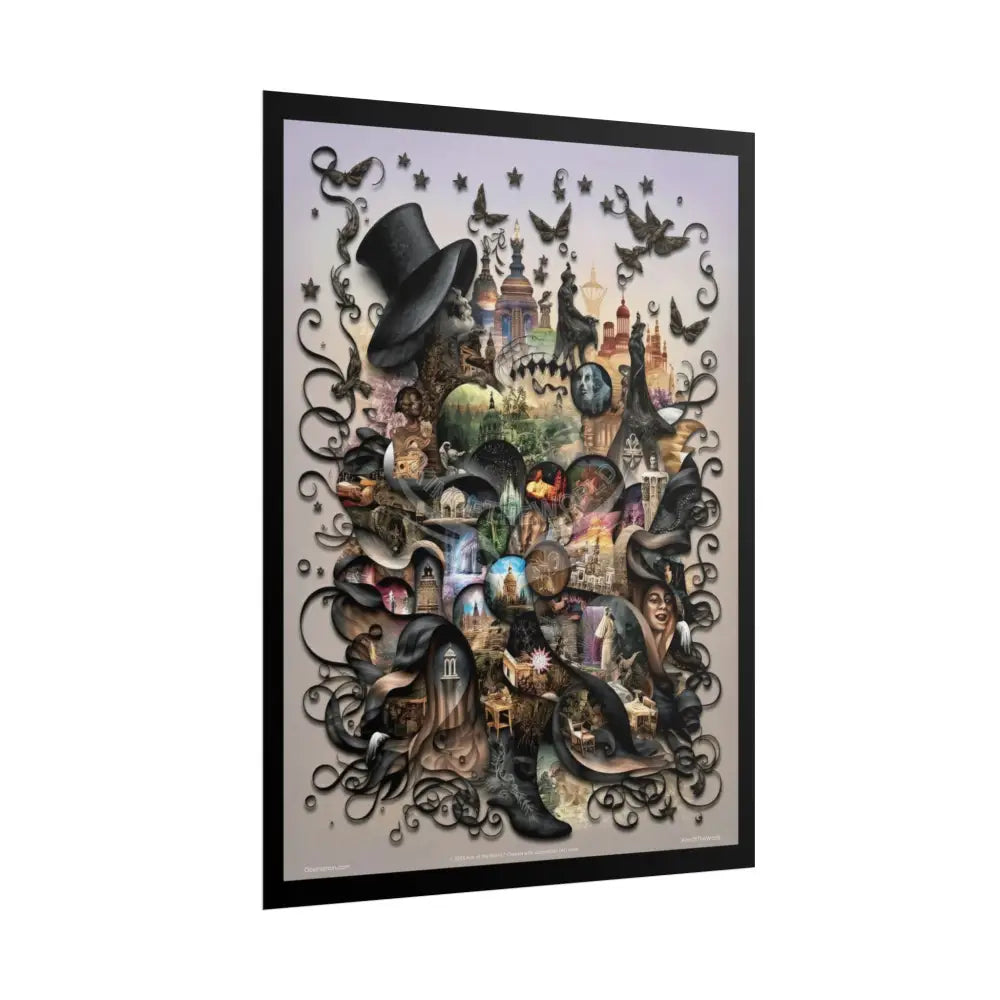 3D Gothic Weird World Pop-Out Multi-Dimension Sunset & Black Matte Bedded Landscapes - rolled poster single set pieces