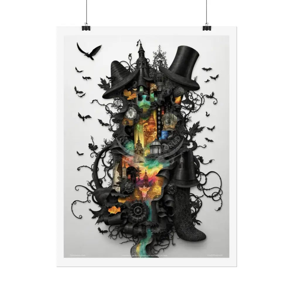 3D Gothic Weird World Pop-Out Multi-Dimension Sunset & Black Matte Bedded Landscapes - rolled poster single set pieces
