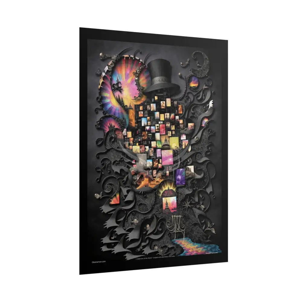 3D Gothic Weird World Pop-Out Multi-Dimension Sunset & Black Matte Bedded Landscapes - rolled poster single set pieces