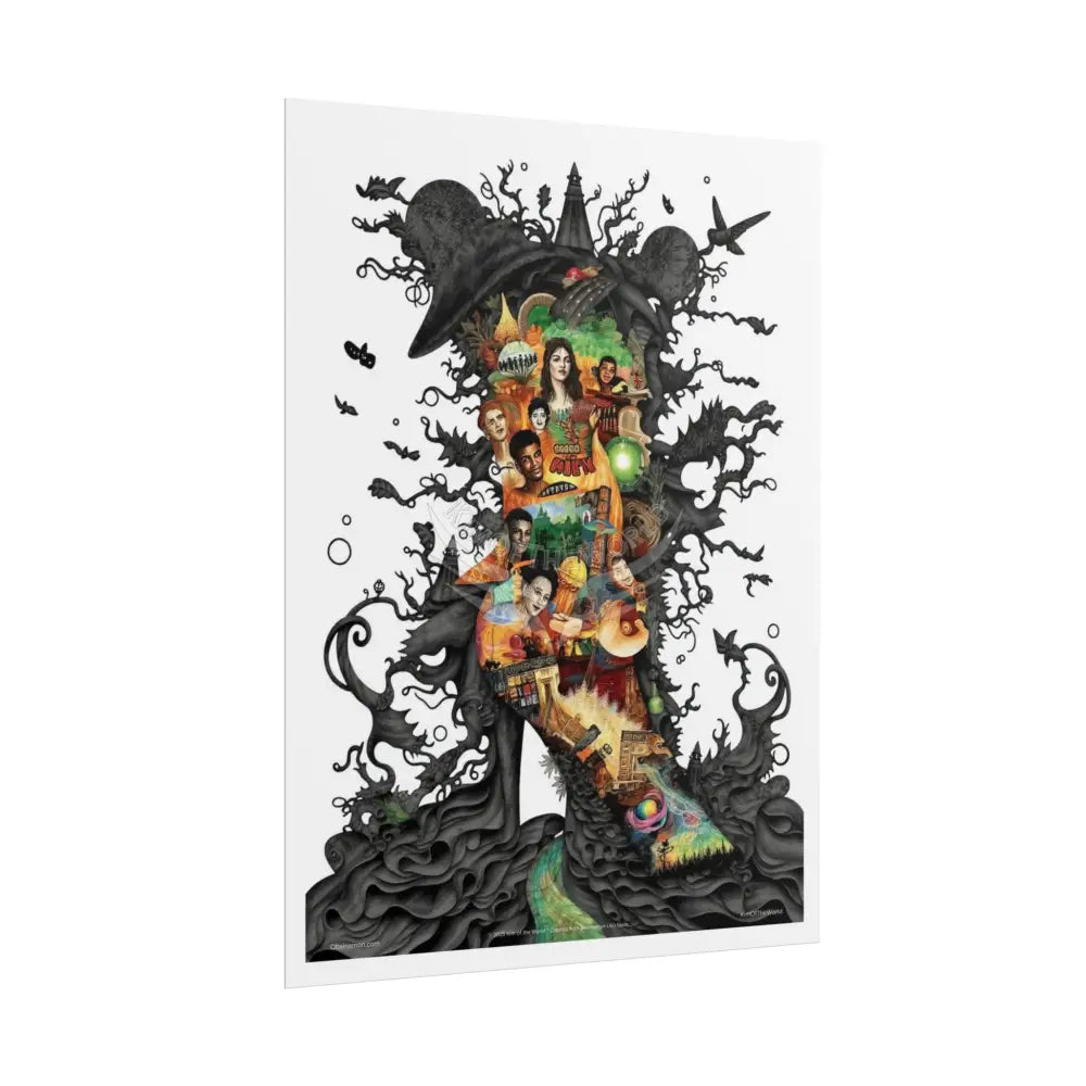 3D Gothic Weird World Pop-Out Multi-Dimension Sunset & Black Matte Bedded Landscapes - rolled poster single set pieces